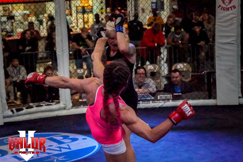 Skilled fighter: Chel-c Bailey in Mixed Martial Arts action