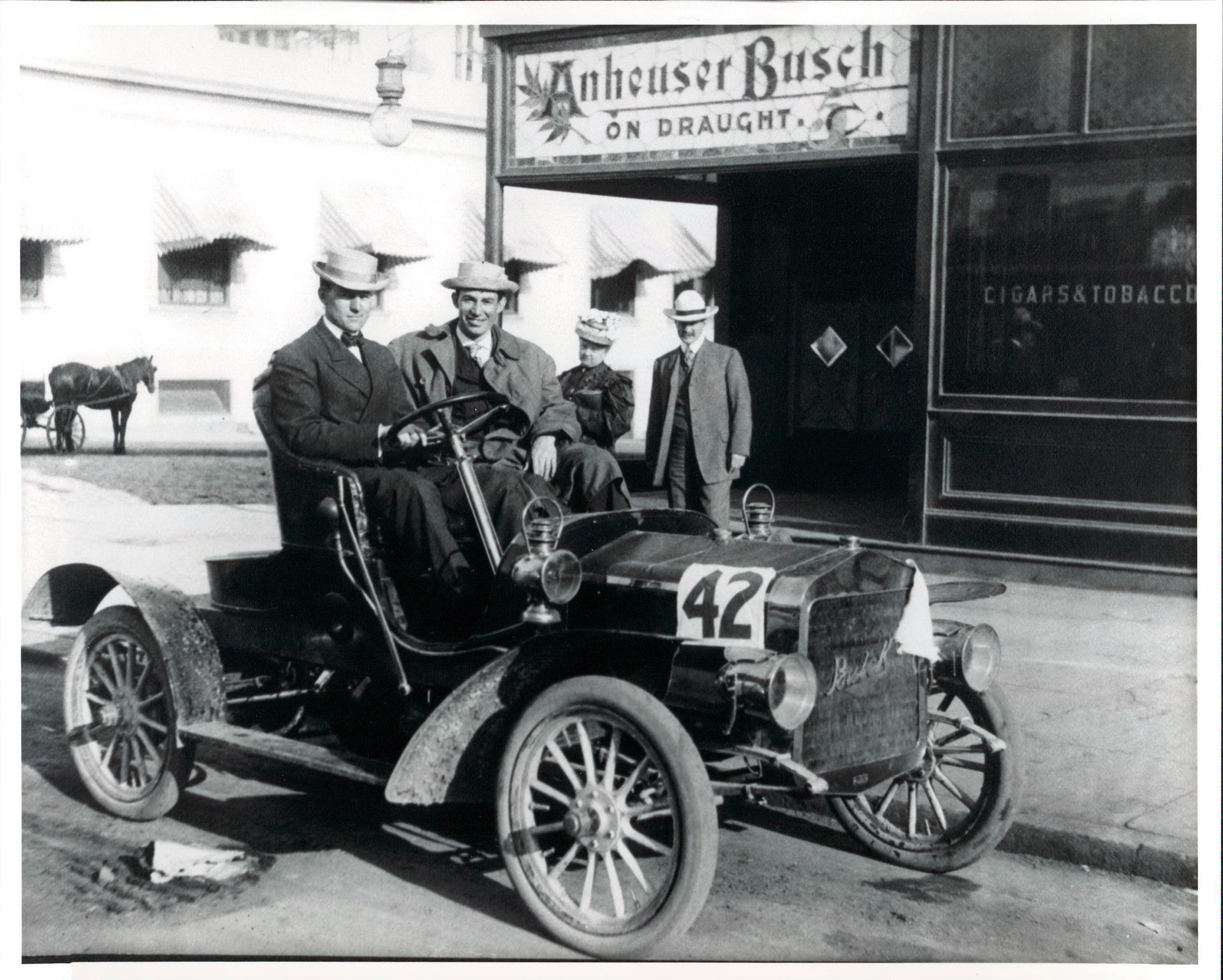 Man about town: Charles Howard behind the wheel of a Buick in San Francisco in the early 1900s
