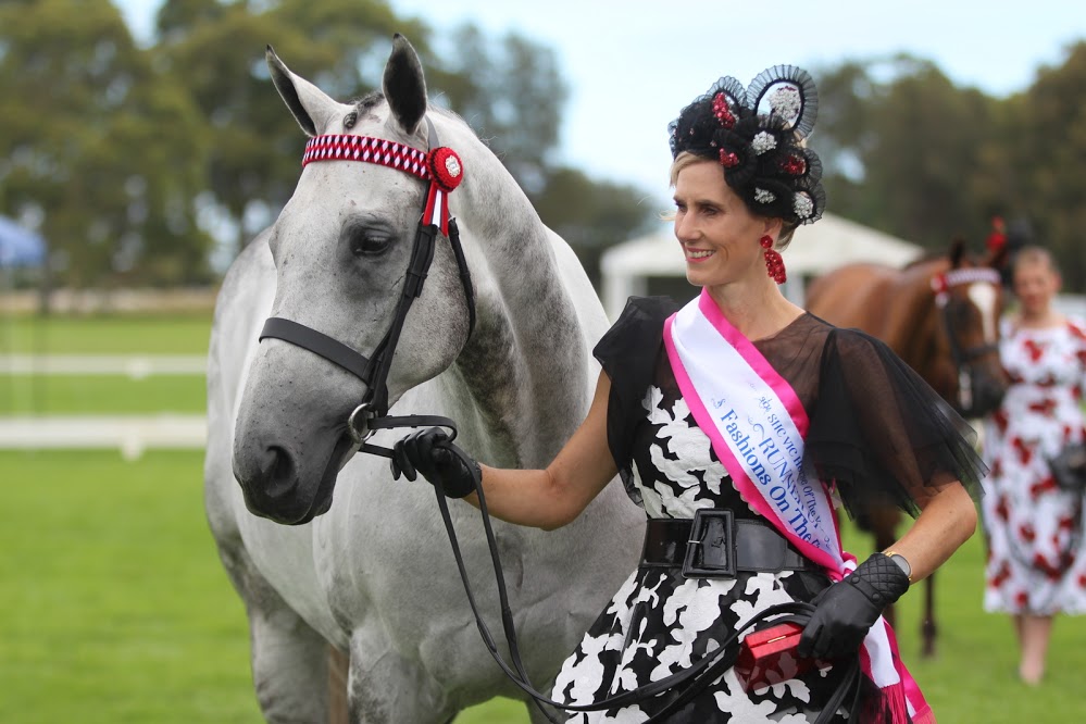 Show debut: Chautauqua and Casey Bruce during the ‘fashions on the field’ event on Sunday