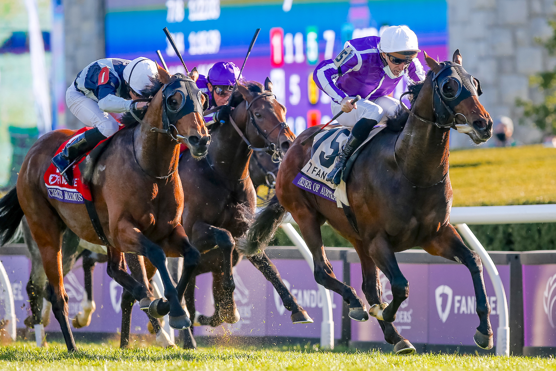 Order Of Australia winning last year’s BC Mile at Keeneland from Ballydoyle stablemates Circus Maximus (left) and Lopy Y Fernandez. The first and third were both 3-year-olds, but could hardly be considered top-class. Photo: Carolyn Simancik/Eclipsesportswire/Breeders’ Cup