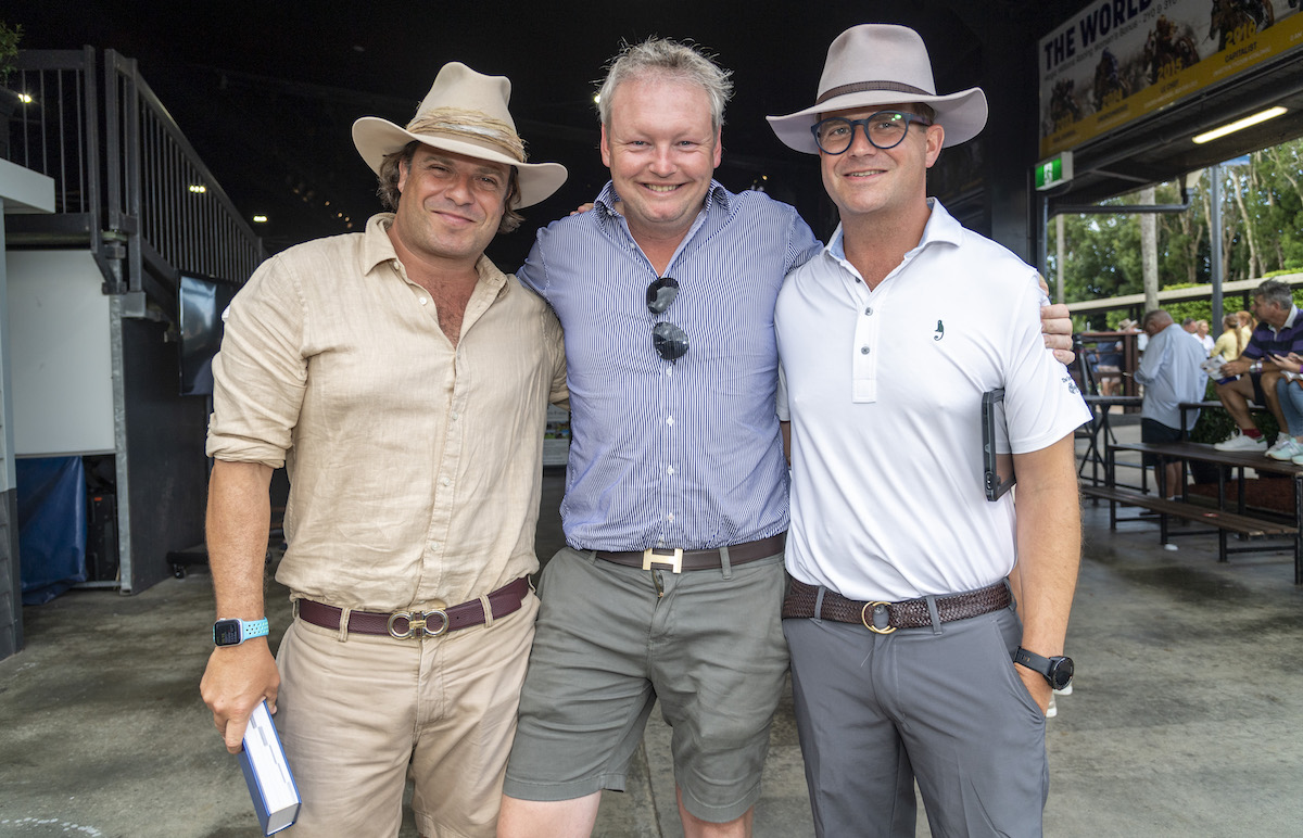 Happy faces all round from buyers and sellers of the Magic Millions sales topper. Photo: courtesy of Magic Millions