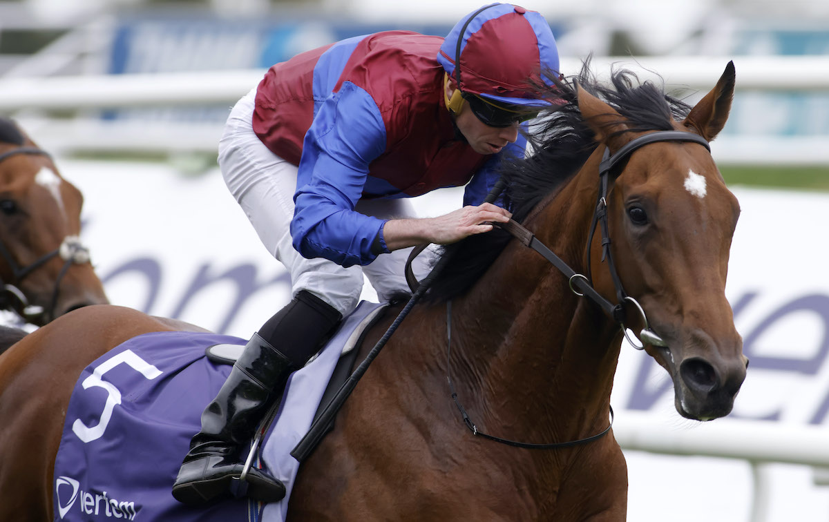 Luxembourg winning the G1 Vertem Futurity at Doncaster under Ryan Moore at the end of his two-year-old campaign. Photo: Dan Abraham/focusonracing.com