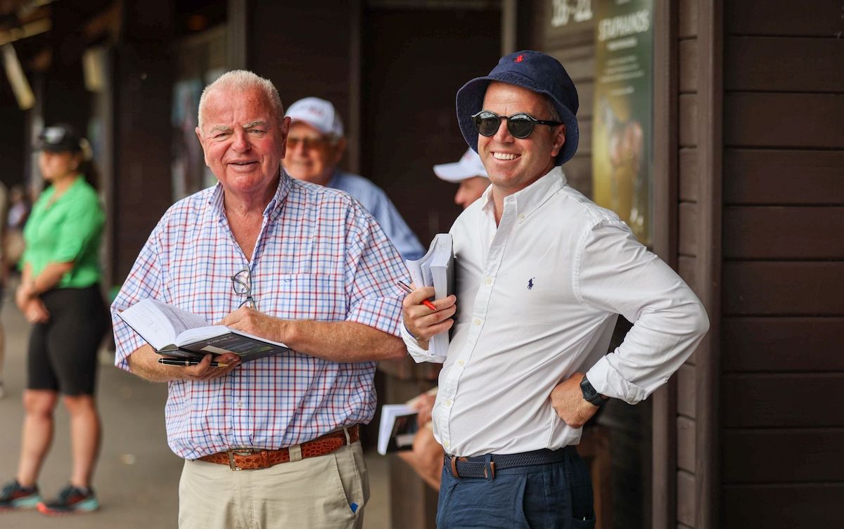 David Ellis (left) pictured with former Te Akau employee Jamie Richards, New Zealand’s dominant trainer before recently decamping for Hong Kong. Photo: Angelique Bridson