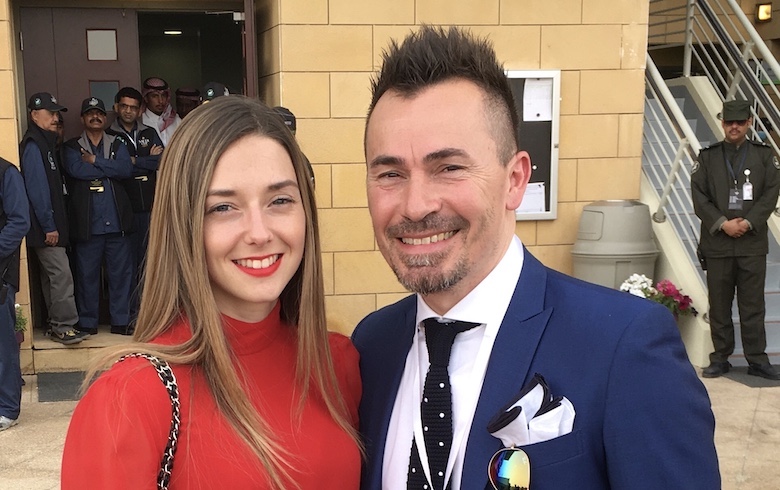 Stateside bound: Mickaelle Michel, pictured at the Saudi Cup meeting with husband Frederic Spanu, who is also her manager. Photo: Jon Lees