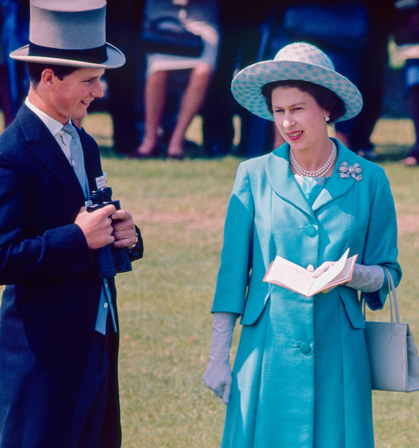 The Queen with royal trainer Ian Balding in the paddock on Derby Day at Epsom in 1965. Photo: Mark Cranham / focusonracing.com