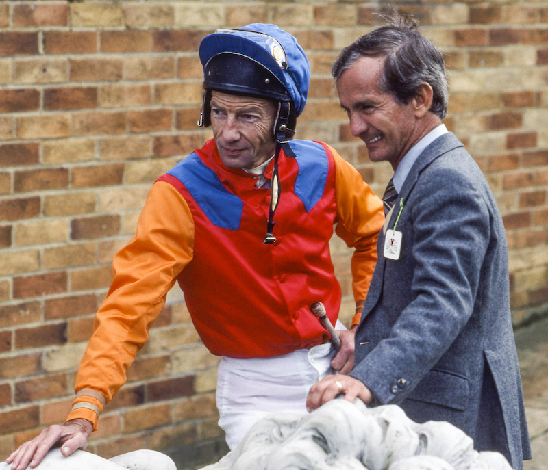 Legendary pair: Lester Piggott with Bill Shoemaker in 1982. Photo: Mark Cranham/focusonracing.com