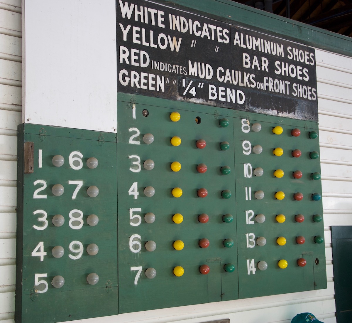 Who needs LED lights? Saratoga’s ancient changes board. Photo: Steve Dennis