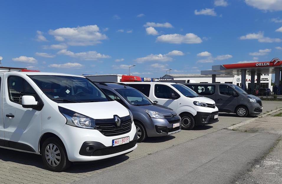 Repurposed: fleet of four vehicles bought in Poland which are now in use as ambulances on the front line