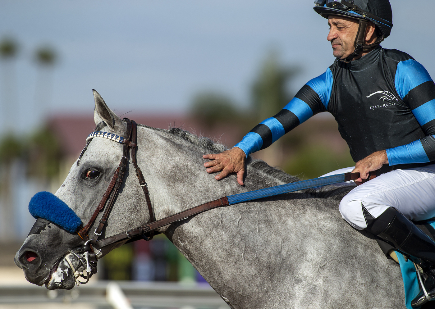 Win and you’re in: Joe Bravo and American Theorem, who earned a guaranteed spot in the Breeders’ Cup Sprint with his Bing Crosby success. Photo: Benoit