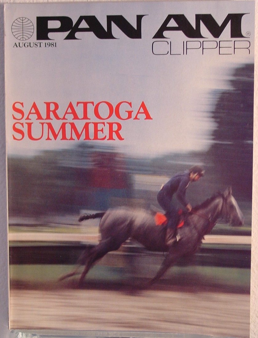 Cover star: in August 1981, Pan Am’s in-flight magazine Clipper was one of the first consumer magazines to publish an article about racing at Saratoga