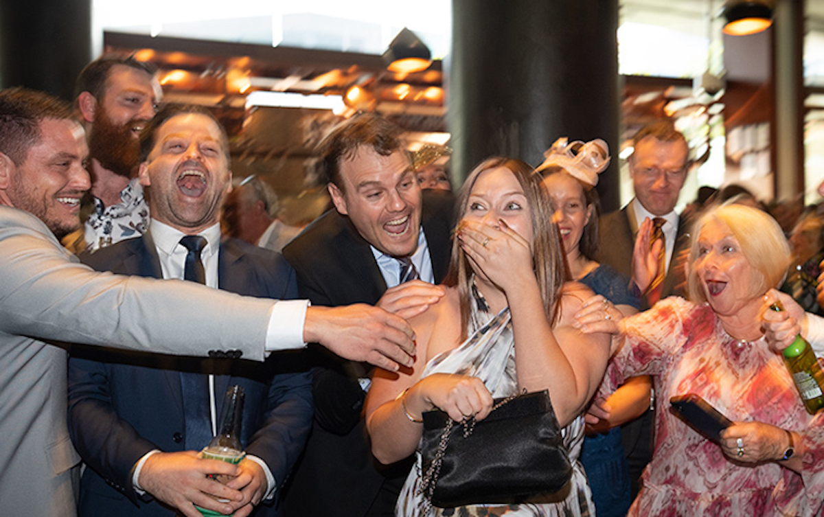 Lost for words: All-Star Mile ‘ambassador’ Tegan Abercrombie is A$250,000 richer after Regal Power’s victory at Caulfield in 2020. Photo: allstarmile.com.au