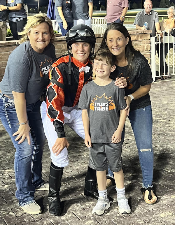 Tyler’s Tribe: Tyler Juhl with (l-r) Christa Jordan (mother of Kylee), Kylee Jordan, Kari Juhl (mother of Tyler). Photo supplied by Kari Juhl