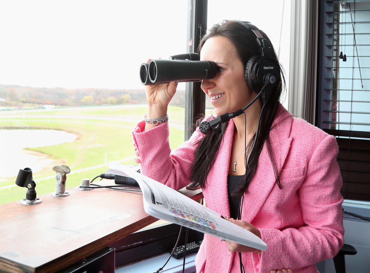 Ready for action: Jessica Paquette in her booth at Parx in Pennsylvania. Photo: Photo: Nikki Sherman/Equi-Photo