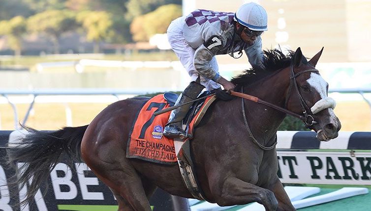 Tiz The Law: dual NY-bred Horse of the Year (2019-20) was a four-time G1 winner for Sackatoga Stables – including the Belmont and Travers Stakes in 2020. Photo: NYRA / Coglianese