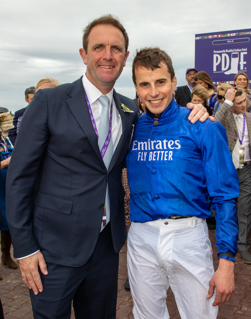 Champions together: Charlie Appleby and William Buick at the Breeders’ Cup. Photo: Bill Denver/Eclipse Sportswire/Breeders Cup