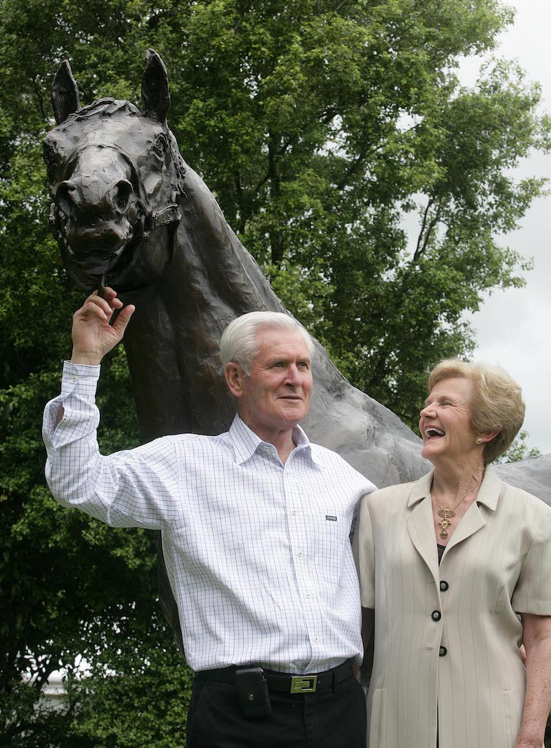 Partners in bloodstock: Sir Patrick Hogan with wife Justine, Lady Hogan. Photo: Trish Dunell