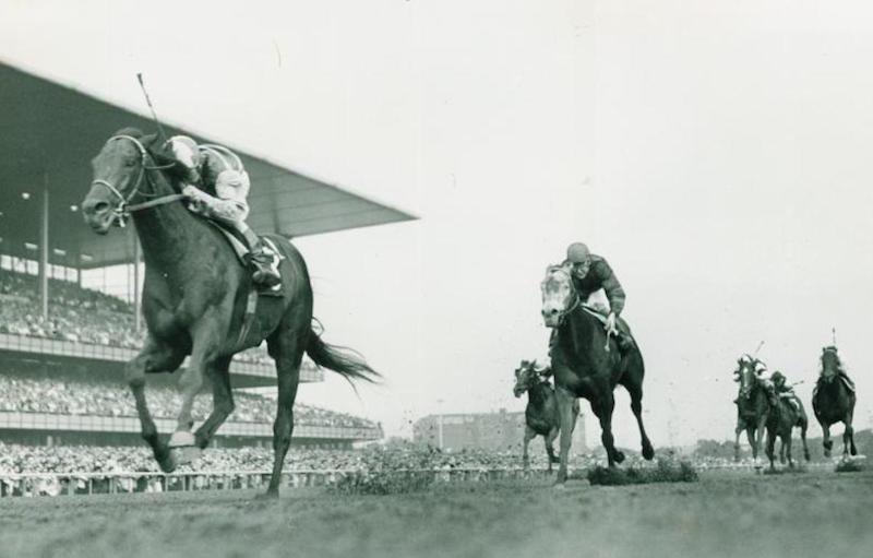 Carry Back: hugely popular come-from-behind performer won both the Kentucky Derby and Preakness Stakes in 1961 – and still holds the record mark for a mile and a quarter at Monmouth. Photo: NYRA