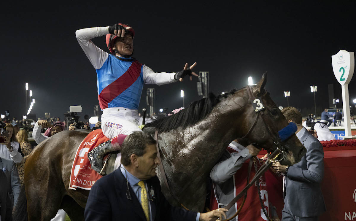 Dubai destination: Frankie Dettori will bid to repeat last year’s Dubai World Cup triumph on Country Grammer. Photo: Abdullah Khalifa / focusonracing.com