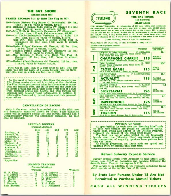 Race program reproduced courtesy of secretariat.com