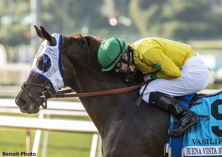 The Buena Vista Stakes at the beginning of 2019 marked Vasilika's eighth straight score on the Santa Anita grass. Photo: Benoit