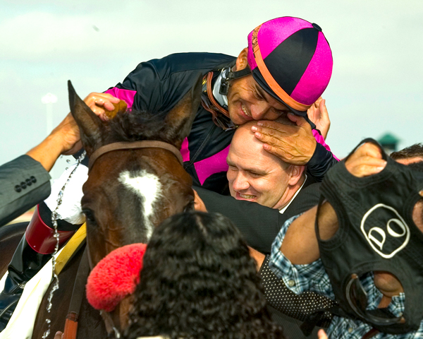 Favourite racehorse: Corey Nakatani and Lava Man. Photo: Benoit