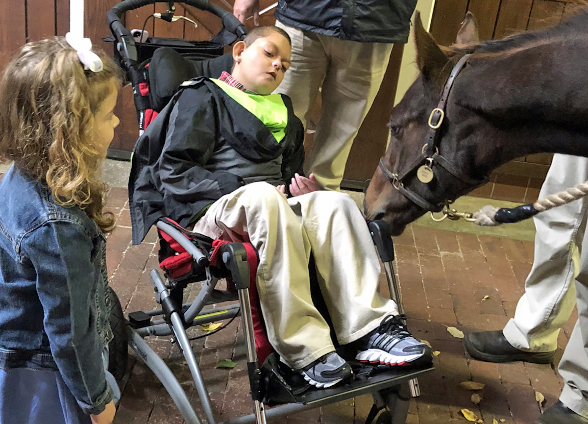 Cody Dorman first met Cody’s Wish as a foal when he visited Godolphin’s Gainsborough Farm. Photo courtesy of Kelly Dorman