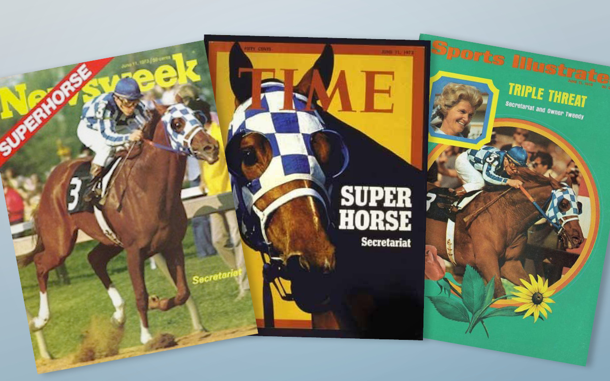 Hold the front page: Secretariat was featured on the cover of several magazines in the run-up to the Belmont Stakes, including Newsweek, Time and Sports Illustrated