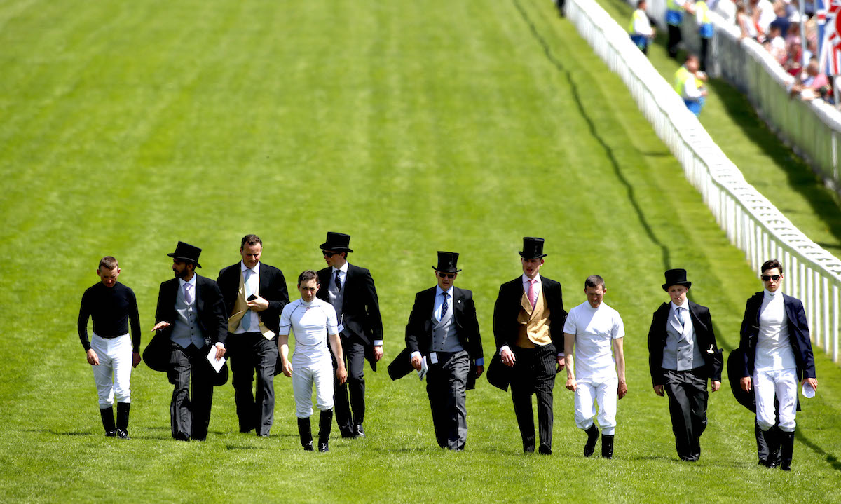 Walking the course at Epsom is an annual ritual for the meticulous Aidan O’Brien and his Ballydoyle team. Photo: Dan Abraham / focusonracing.com