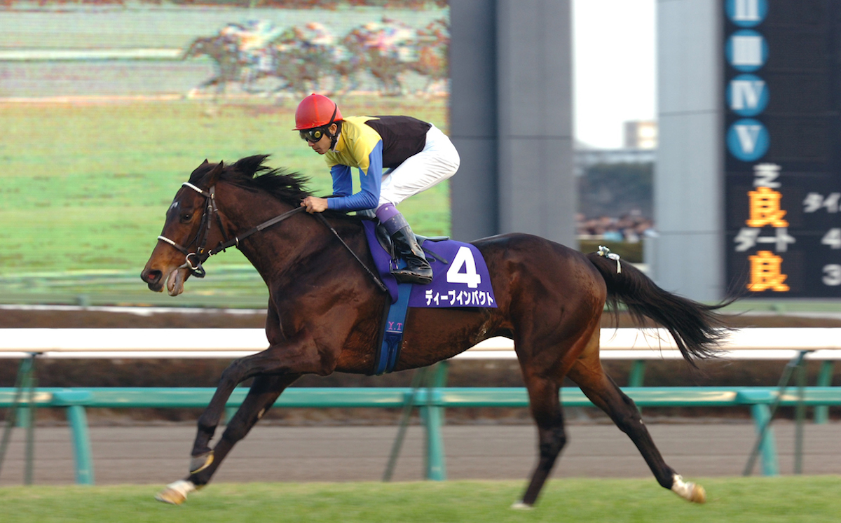 Champion performance: Deep Impact brings the curtain down on a brilliant career under Yutaka Take in the 2006 Arima Kinen at Nakayama. Photo: Japan Racing Association