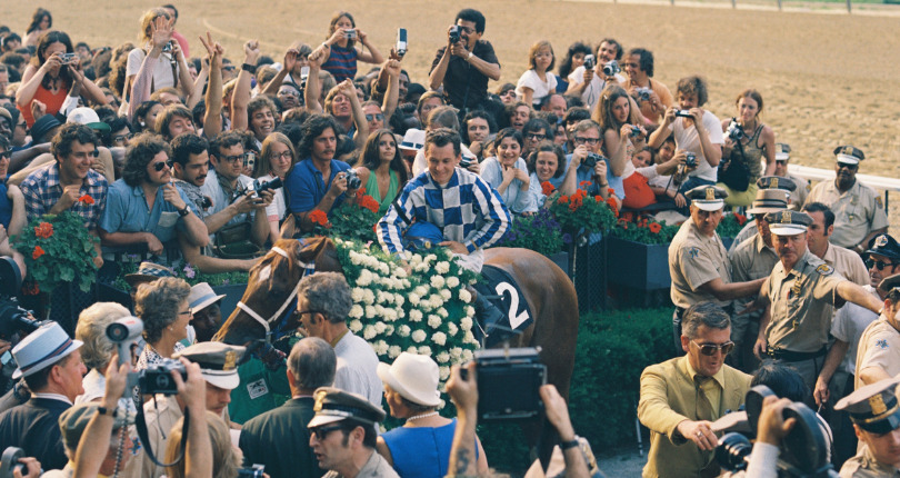 Returning heroes: Secretariat and Ron Turcotte after the Belmont. Photo: NYRA / Bob Coglianese