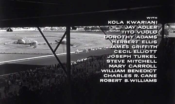 The opening titles were arrayed over a montage of scenes from Bay Meadows racetrack. (United artists photo)