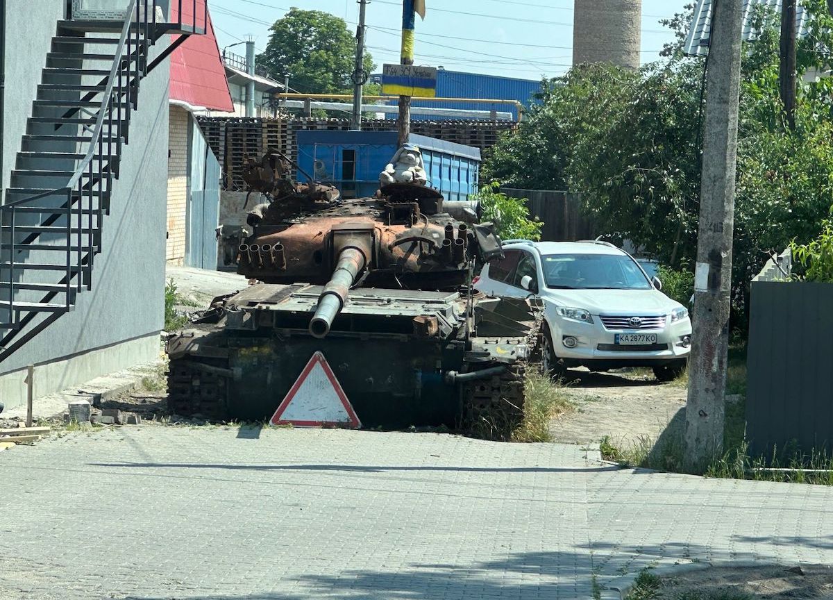 A destroyed tank on the streets in Ukraine. Photo: Craig Williams