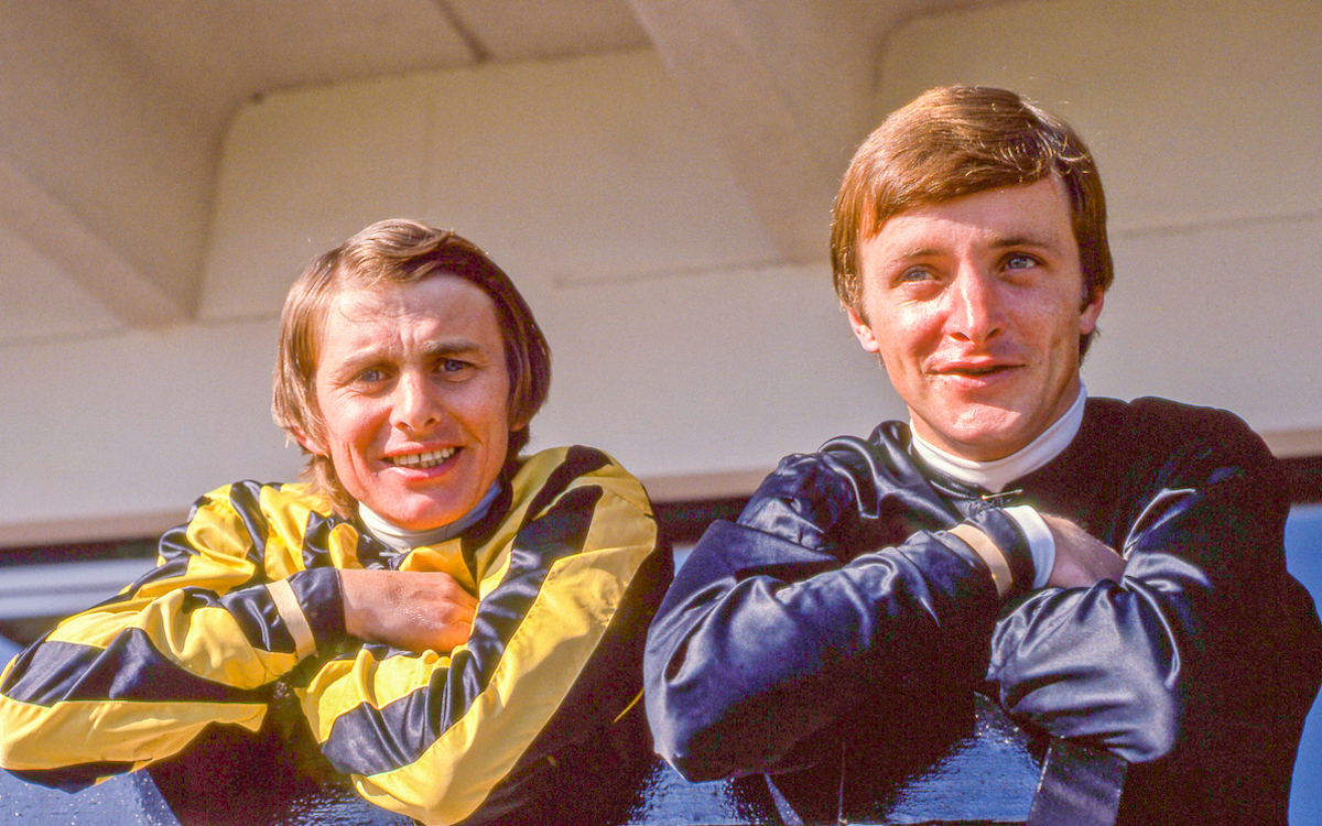 Champions together: the late Pat Eddery (right) photographed with Willie Carson at Goodwood in 1978. Photo: Mark Cranham/focusonracing.com