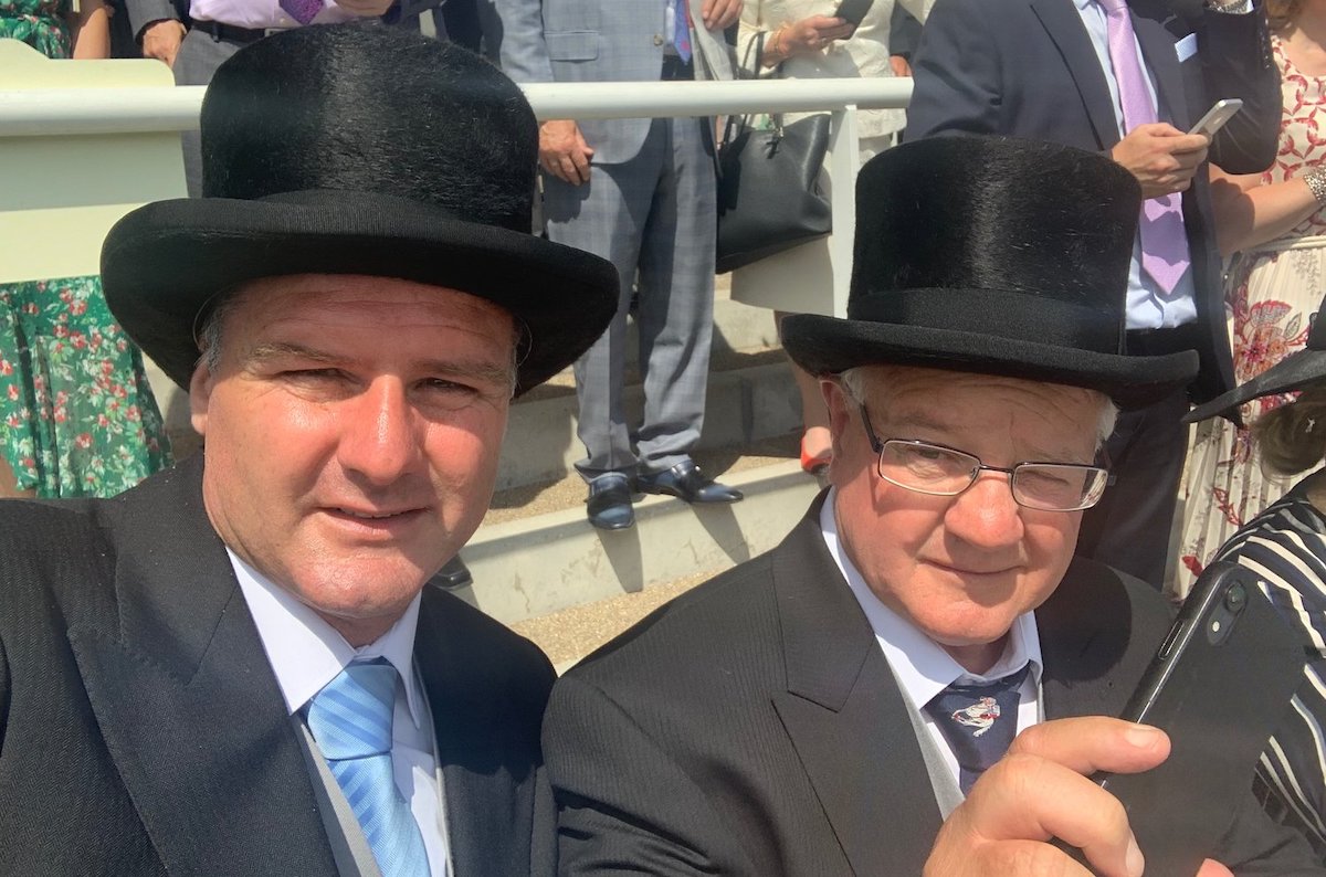 Like father, like son: Dylan Cunha and his dad, former trainer Luiz, at Royal Ascot. Photo: dylancunharacing.co.uk