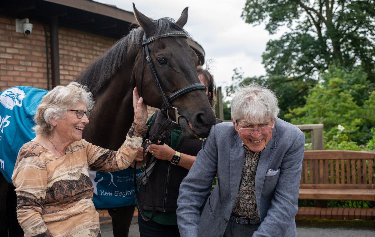 Goldream with Jan and John Kirk. Photo: York Racecourse