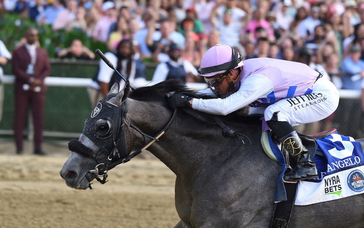 Arcangelo (Javier Castellano) wins Belmont Stakes. Photo: NYRA / Annise Montplaisir