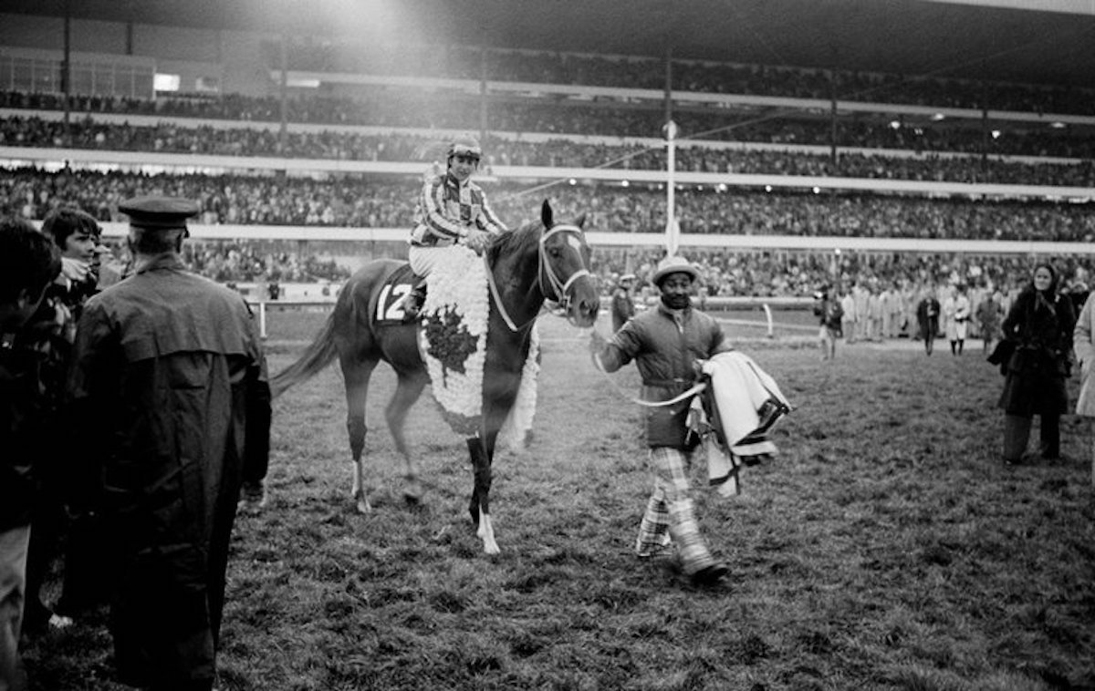 Final curtain: Secretariat and Eddie Maple after the 1973 Canadian International. Photo: Michael Burns / Woodbine Entertainment