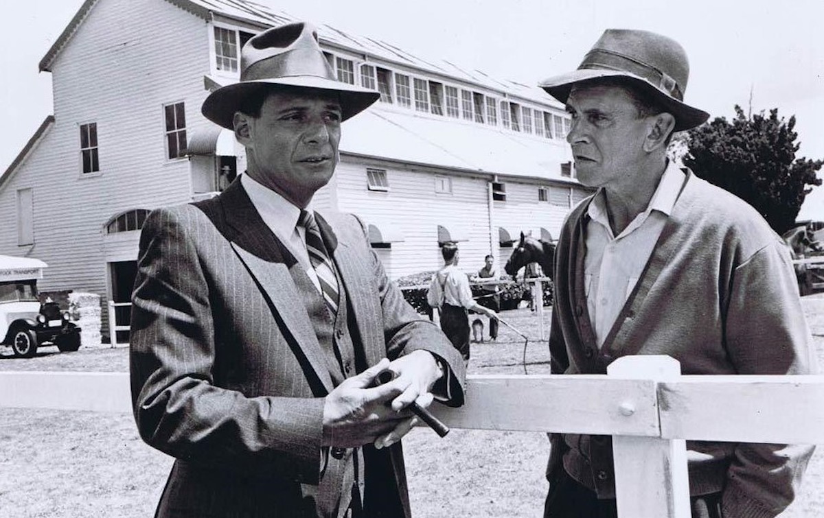 Ron Leibman as a skeptical Dave Davies grills his trainer about the young Phar Lap. (20th Century Fox photo)