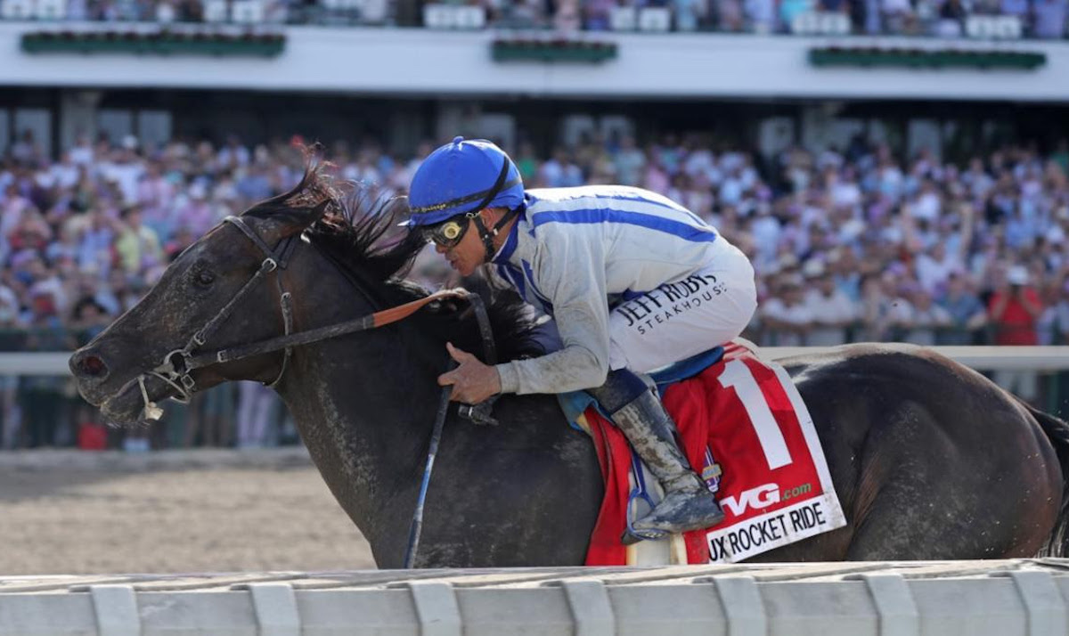Ill fated: Haskell winner Geaux Rocket Ride was a tragic absentee from the West Coast contingent, having to be put down after post-op complications following surgery. Photo: Equi-Photo / NTRA