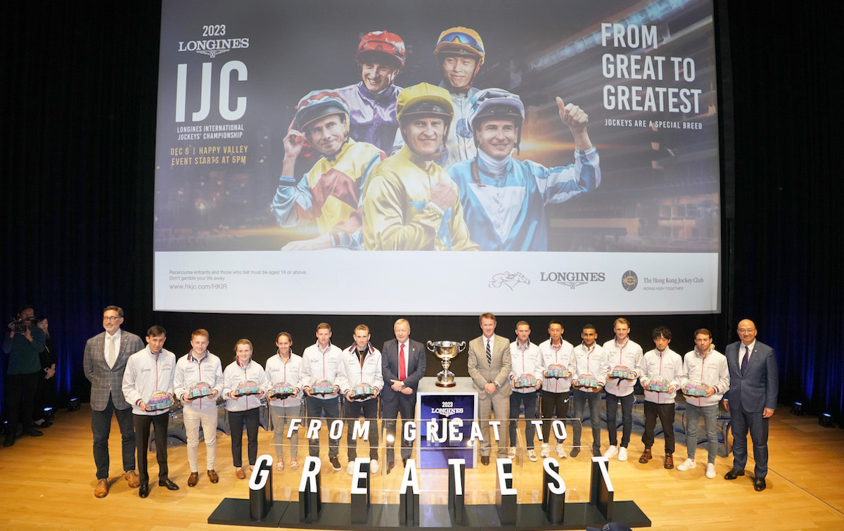 Glittering cast: Longines IJC press conference. Photo: Hong Kong Jockey Club