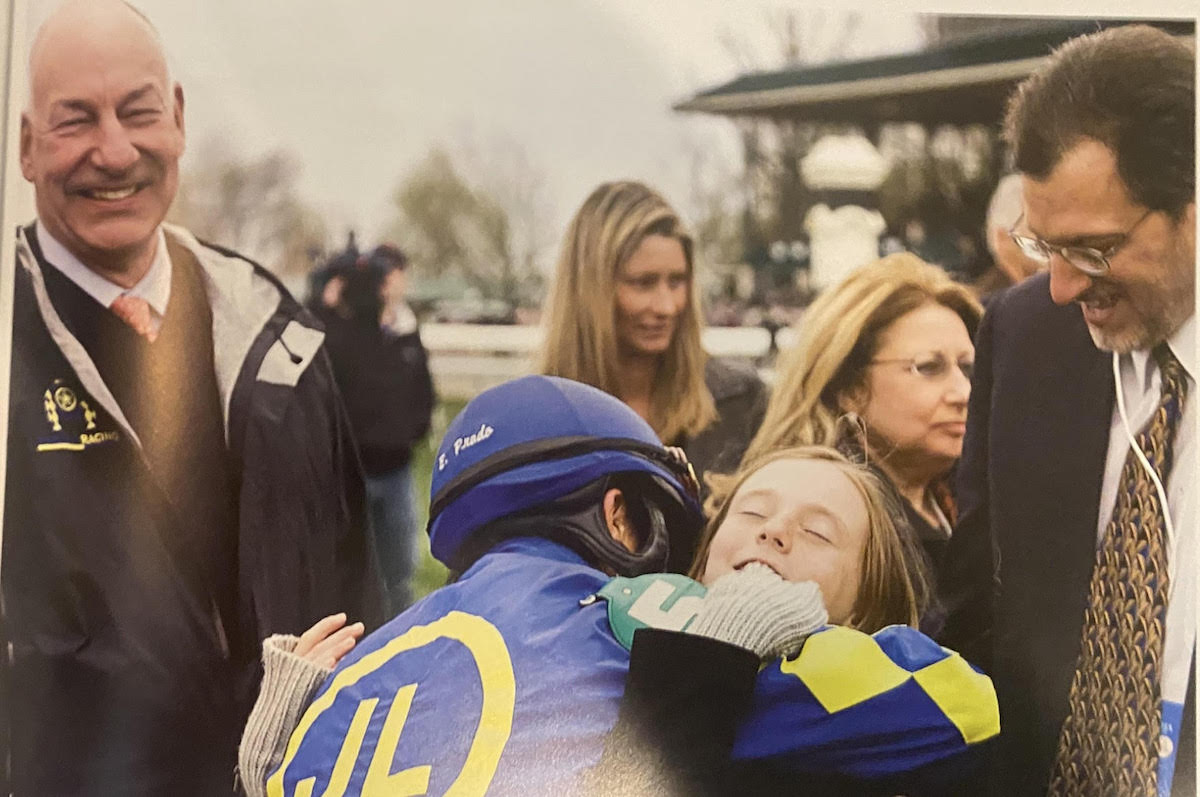 Family photo: celebrations after the Donn Handicap in 2003. Photo supplied