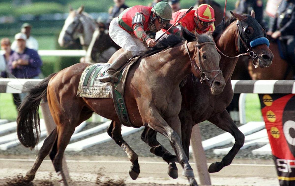 No horse ever lost the Triple Crown by less than the difference between Victory Gallop and Real Quiet in the 1998 Belmont Stakes (Coglianese photo)