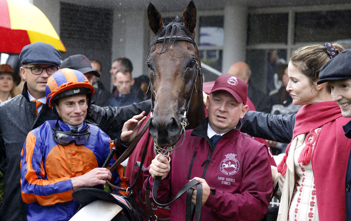 Paddington: multiple G1 winner, pictured here after his Sussex Stakes victory under Ryan Moore, begins his stud career in 2024 at Coolmore. Photo: Dan Abraham / focusonracing.com