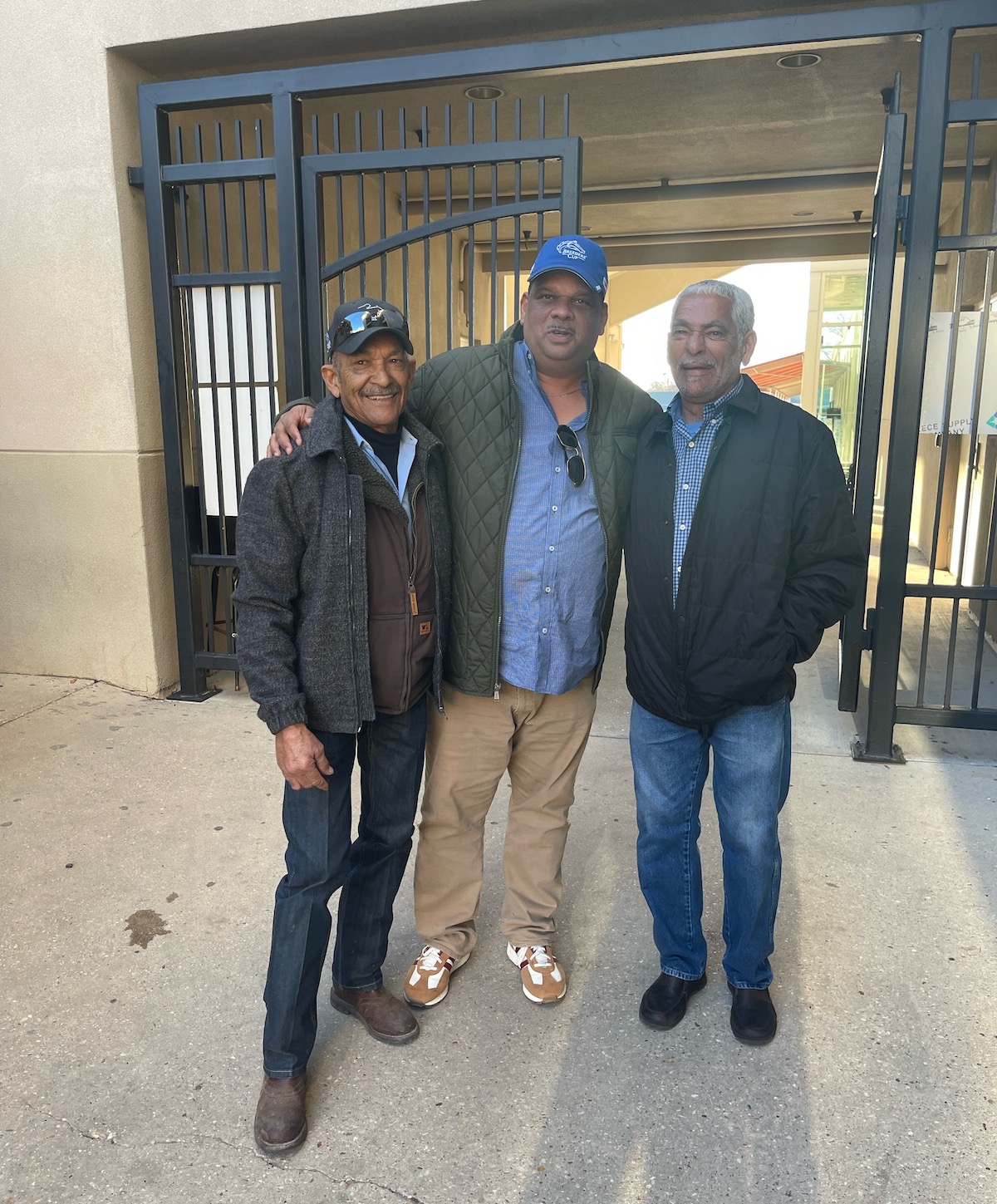 Family business: Donald and Leslie Balthazar (left and right) flank Benard Chatters. Photo: Ken Snyder