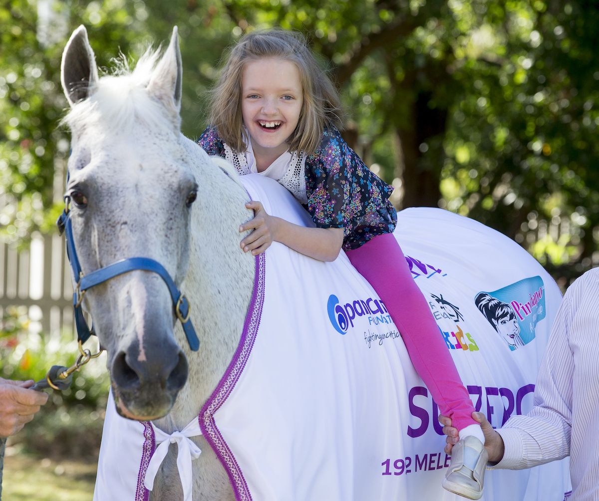 Subzero and Alannah at Very Special Kid's Hospice in Malvern, Australia, in 2013. Photo: Fiona Hamilton Racing Photos