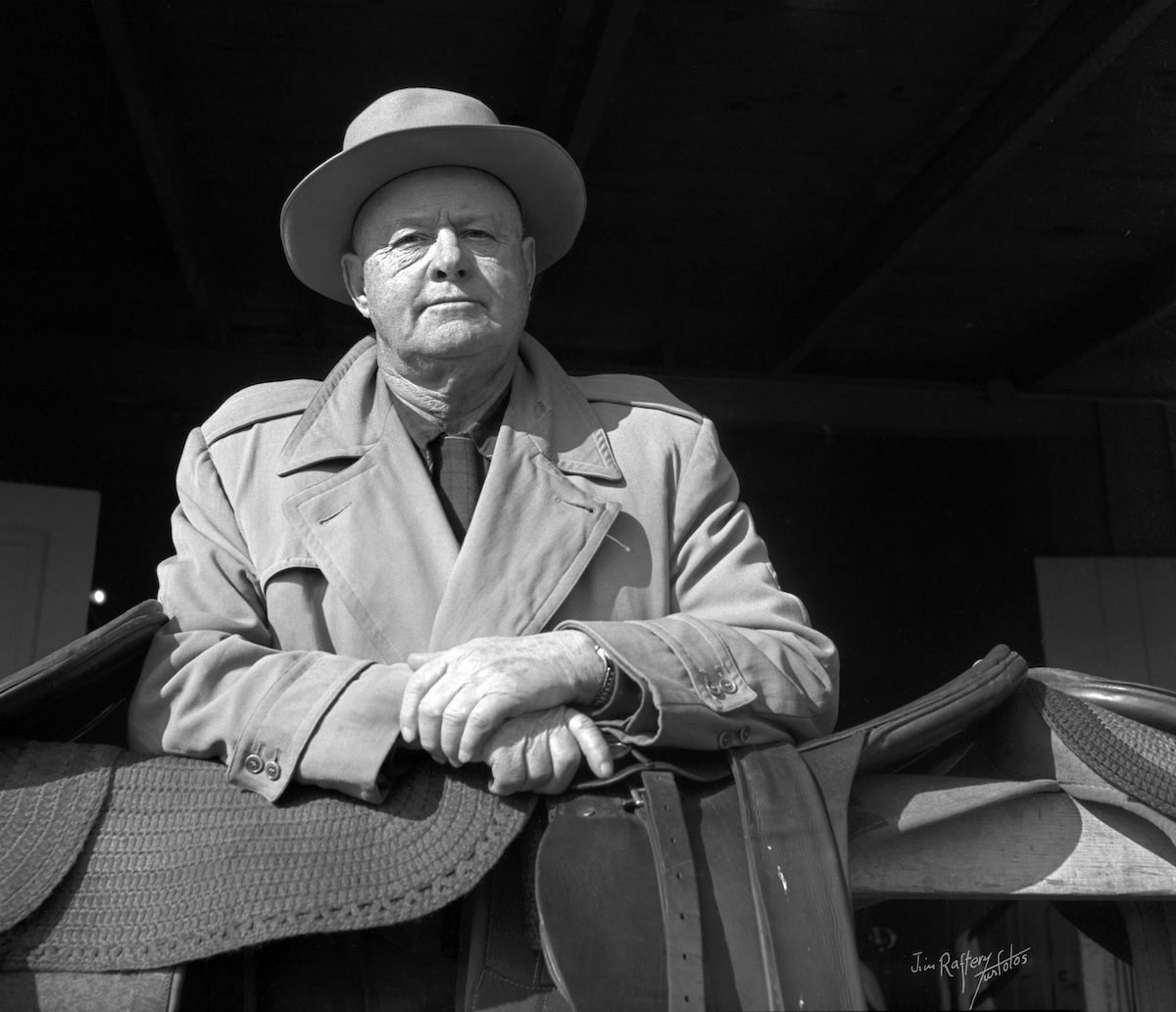 Six-time Kentucky Derby-winning trainer Ben Jones, pictured at Santa Anita. Photo: Keeneland Library Raftery Turfotos Collection