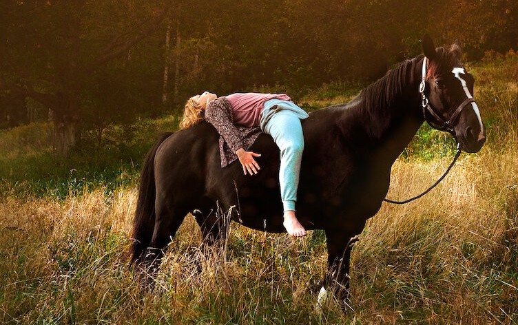 A girl and her horse have a rare quiet moment in Rock My Heart. Photo: Netflix