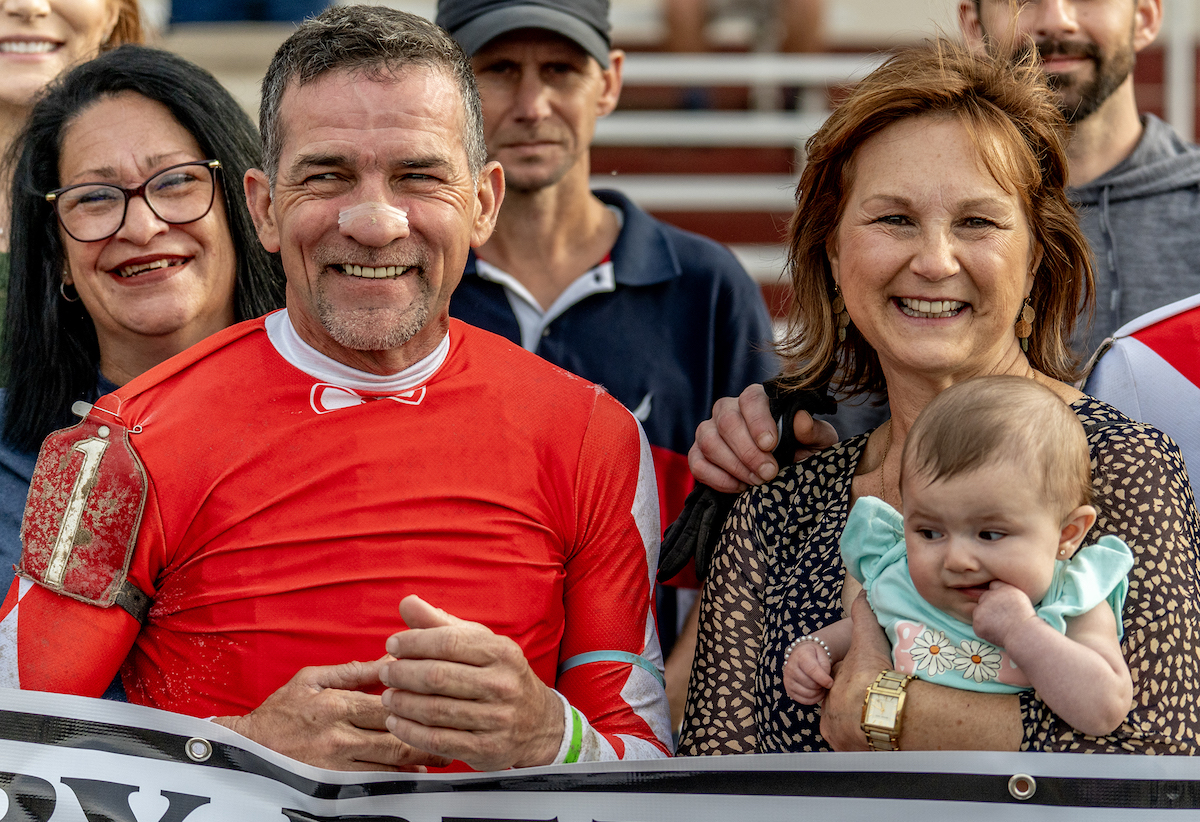 Gerard Melancon with wife Annette at Fair Grounds. Photo: Hodges Photography