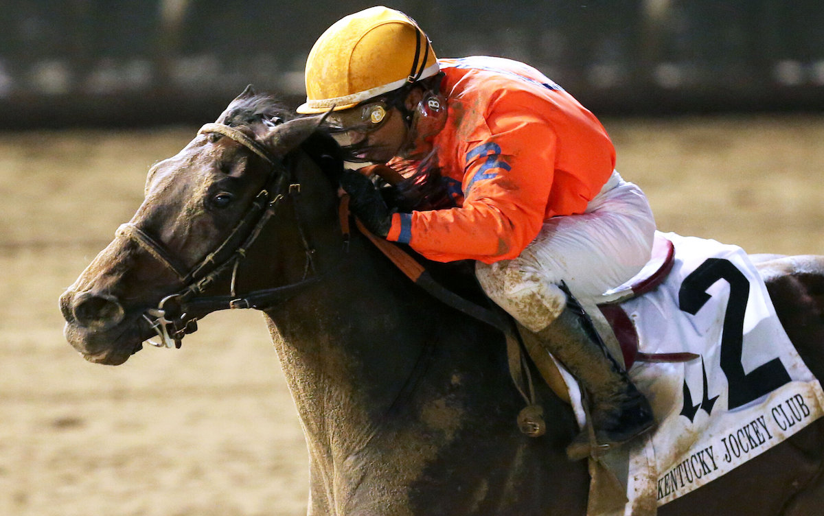 Kentucky Derby contender Honor Marie in winning form at Churchill Downs. Photo: Churchill Downs