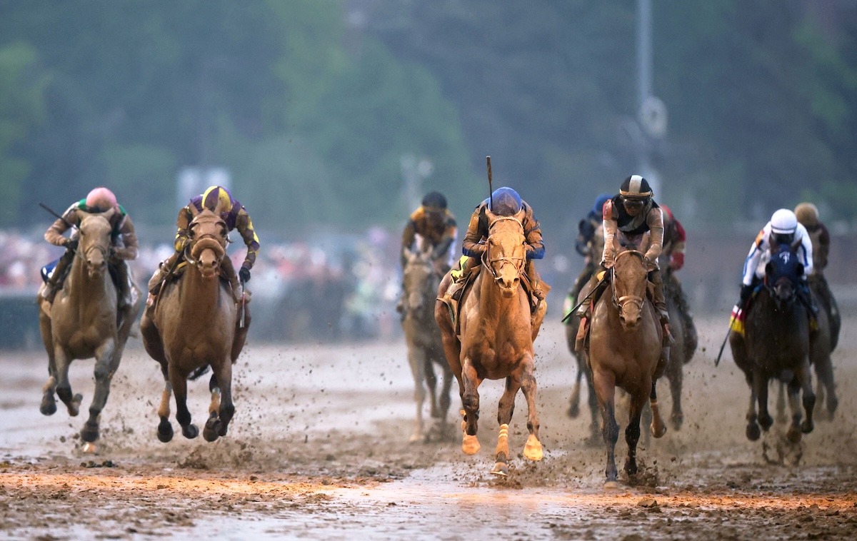 Running for the Roses: Journalism (blue cap, middle) wins the Kentucky Derby. Photo: Coady Media / Lauren Givhan